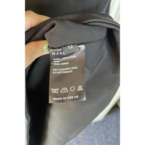 MAXIMILIAN DAVIS NWT Fall Fringe Dress Black Mini Silk Size Large UK 12 - Picture 11 of 16